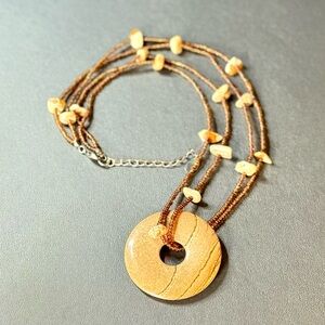 vtg Jasper Donut Necklace